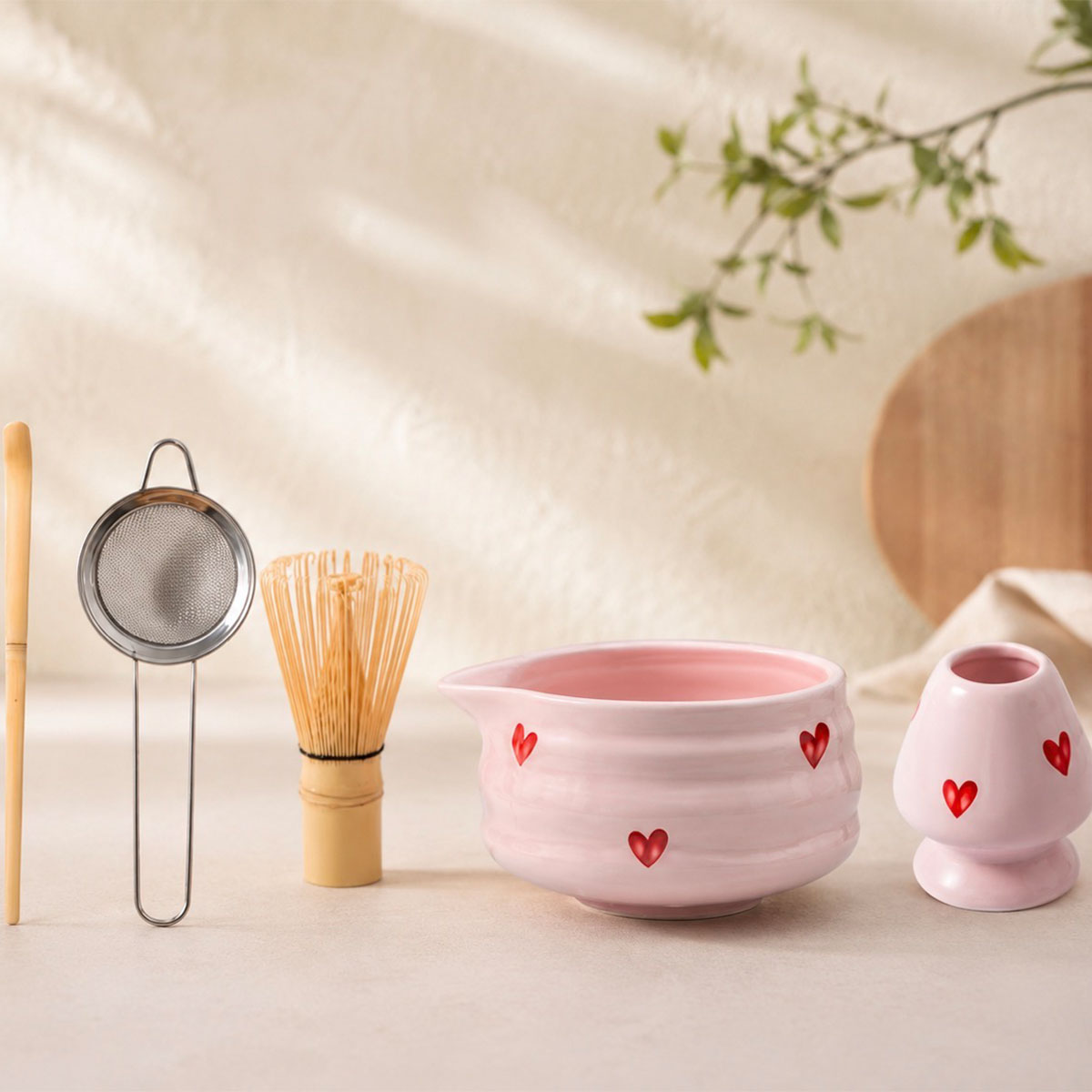 Pink Heart 5-Piece Matcha Set