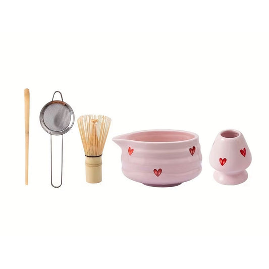 Pink Heart 5-Piece Matcha Set